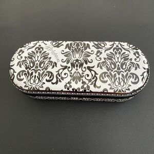 Brighton Black White Geometric & Damask Metal Sunglasses Storage Empty Case‎